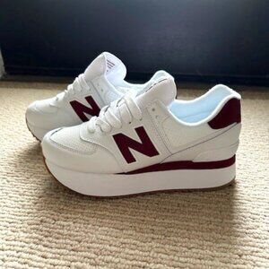 Burgundy New Balance Womens 574 Stacked Platform WL574ZFC Size 7.5
